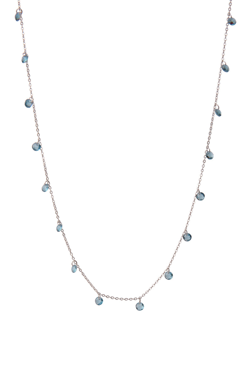 Susan Blue  Zirconia Necklace - Silver