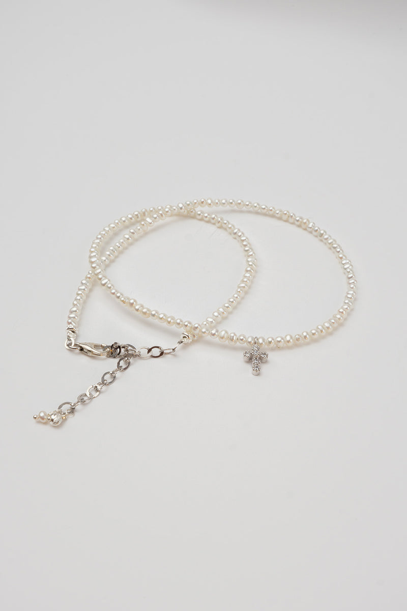 Jade Pearl Necklace - Silver