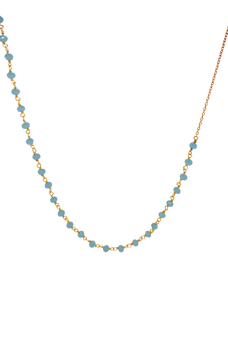 Anne Blue Calcedony Necklace - Gold