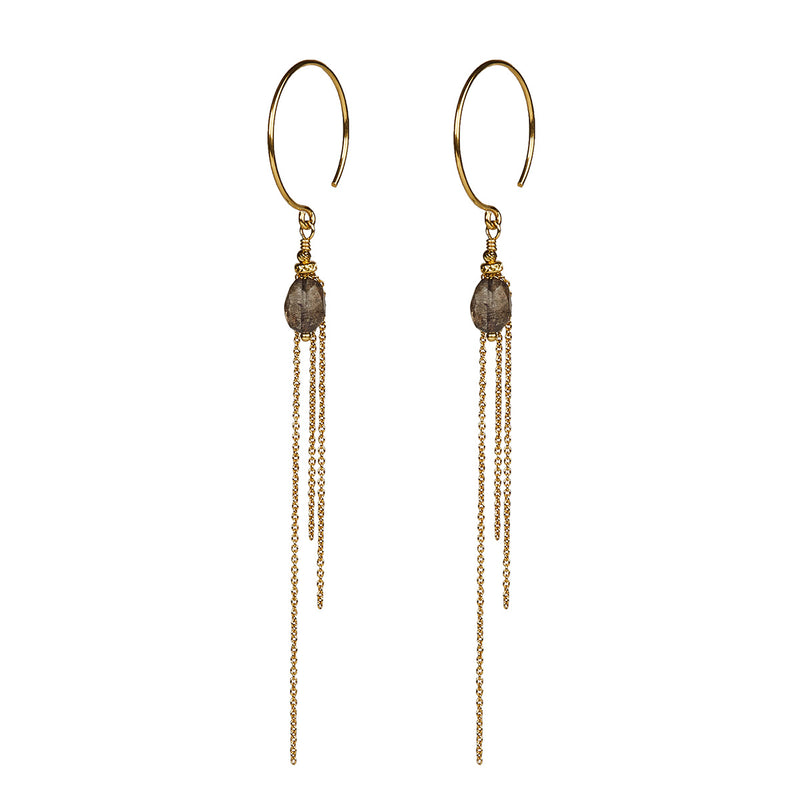Aya Labradorite Earrings - Gold