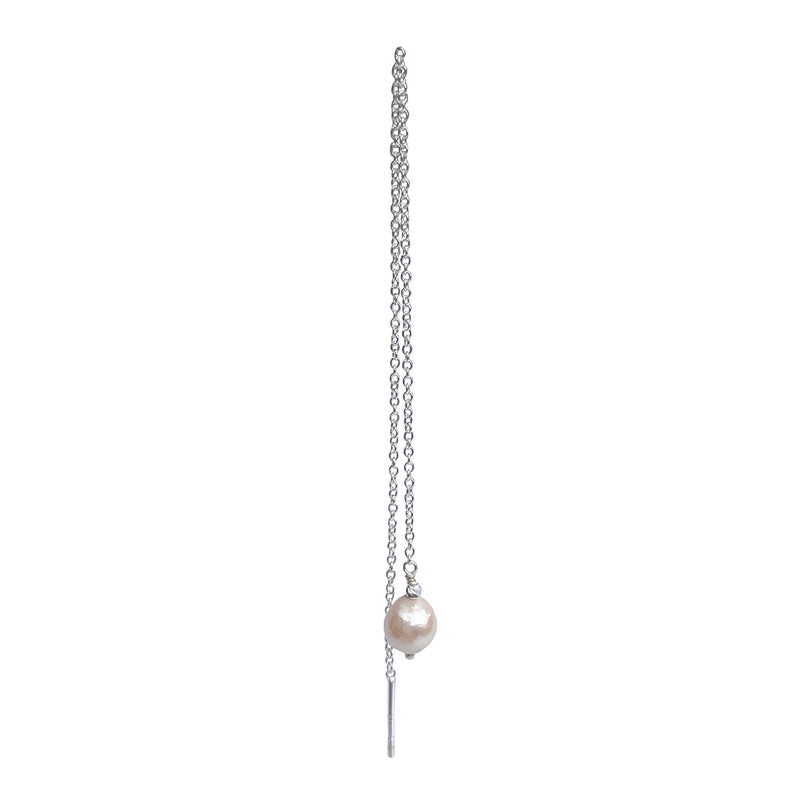 Linea Earring Pearl - Silver