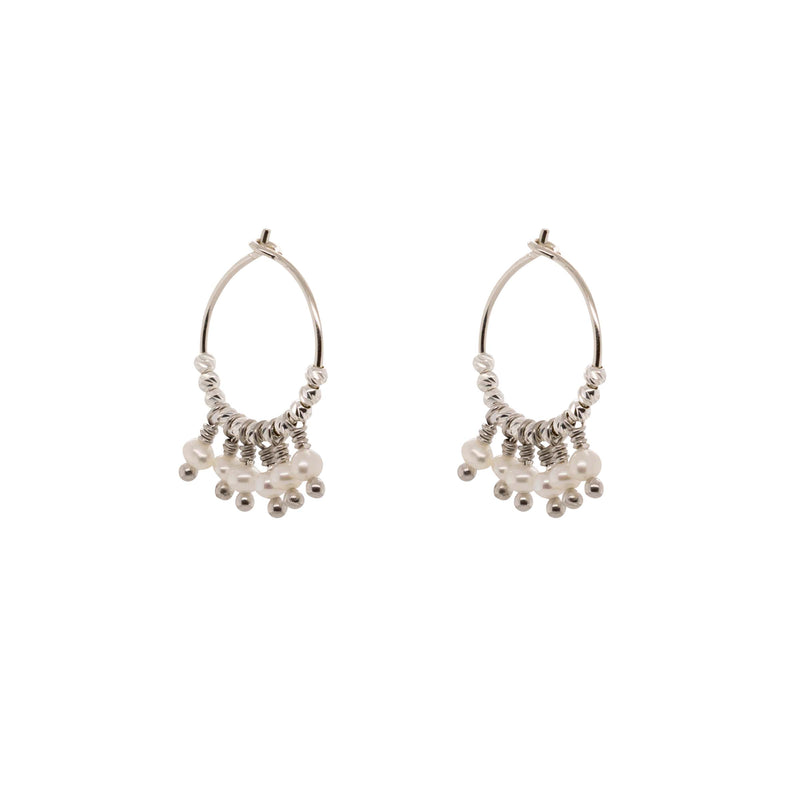 Mathilde Pearl Earrings - Silver