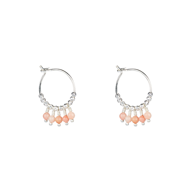 Mathilde Earrings Pink Opal - Silver