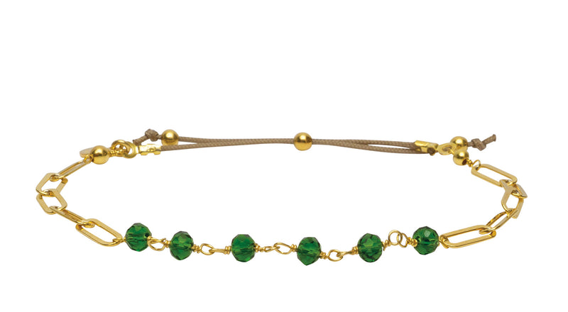 Natale Bracelet Green Calcedony - Gold