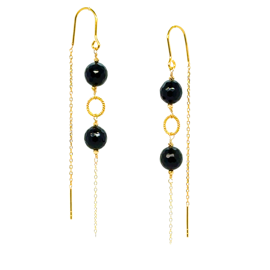 Ofelia Sorte Onyx Øreringe - Guld