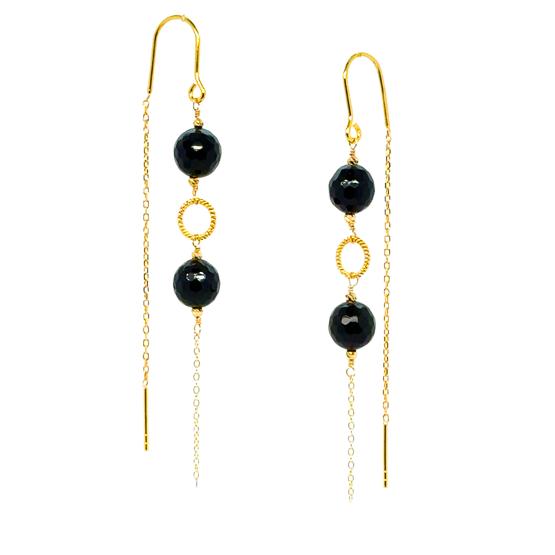 Ofelia Black Onyx Earrings - Gold