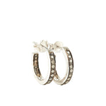 Loop Diamond Earrings - 15 mm - silver