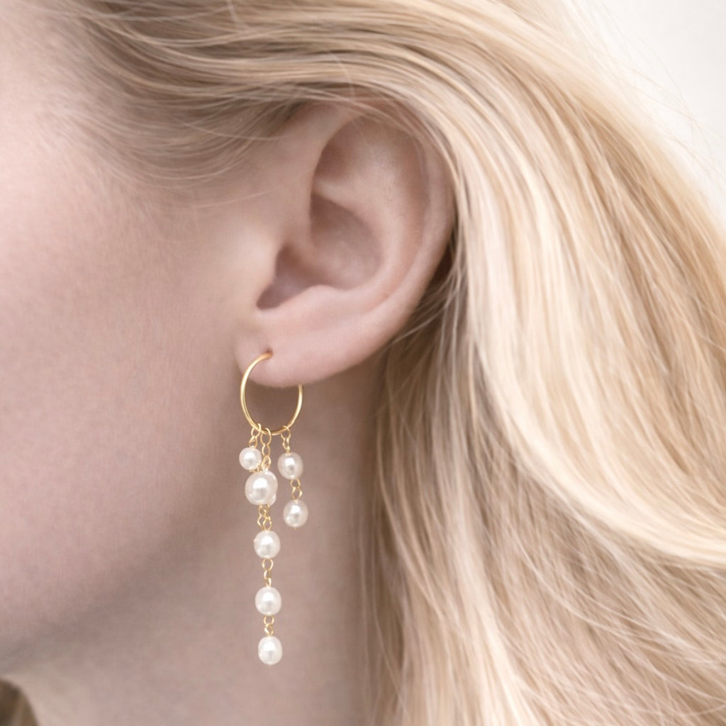 Denise Pearl Earrings - Gold