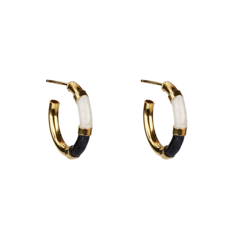 Marie Enamel Earrings - Gold