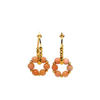 Beth Pink Opal Earring - Gold