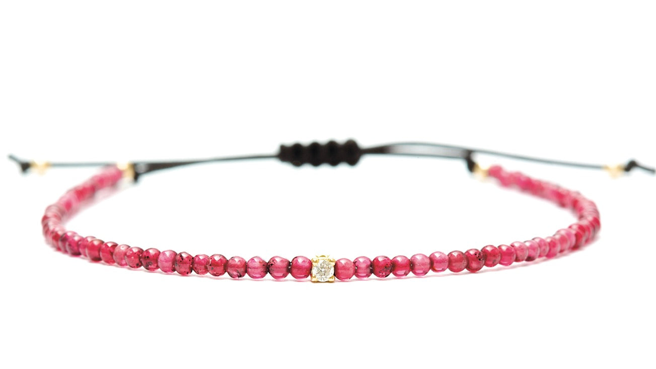 Sofia Diamant Rød Granat - Guld