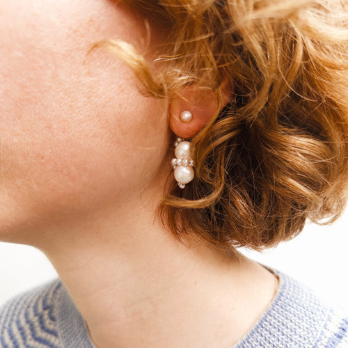 Elsie Pearl Earrings - Gold