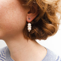 Elsie Diamond Heart Earrings - Silver