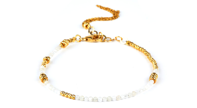 Abby Facet white spinel - Gold