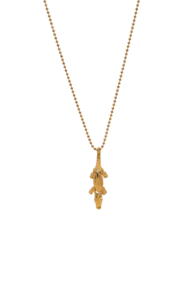 Alligator Diamond Necklace - Gold