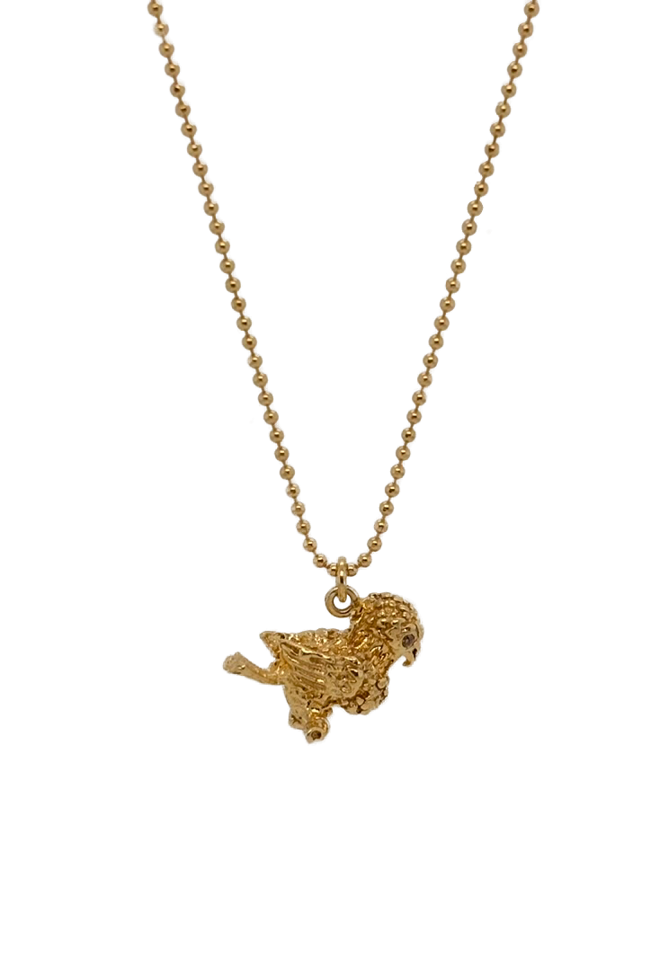 Fugle Diamant Halskæde - Guld