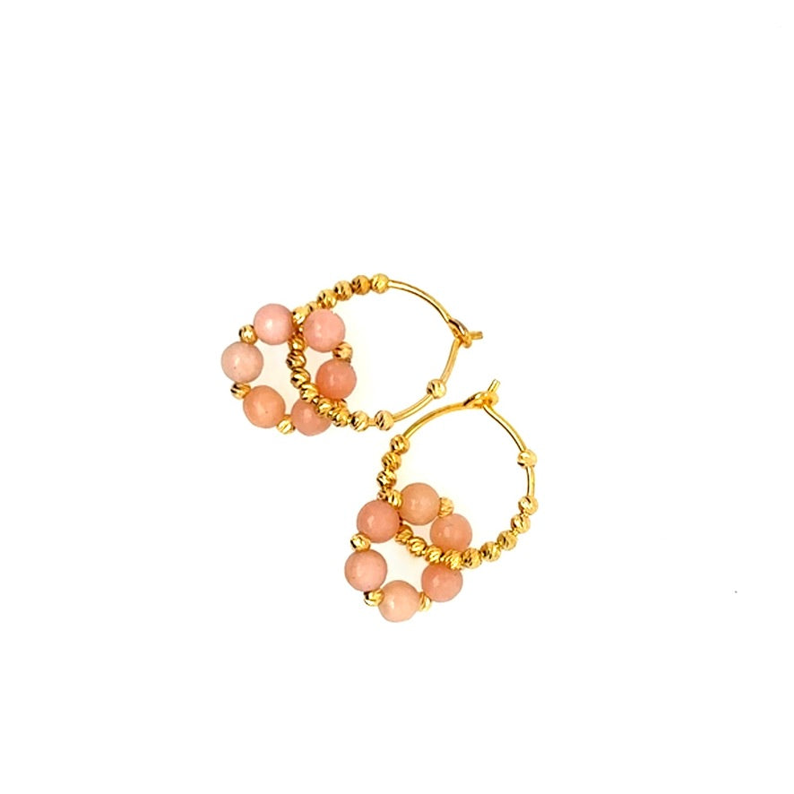 Beth Pink Opal Earring - Gold