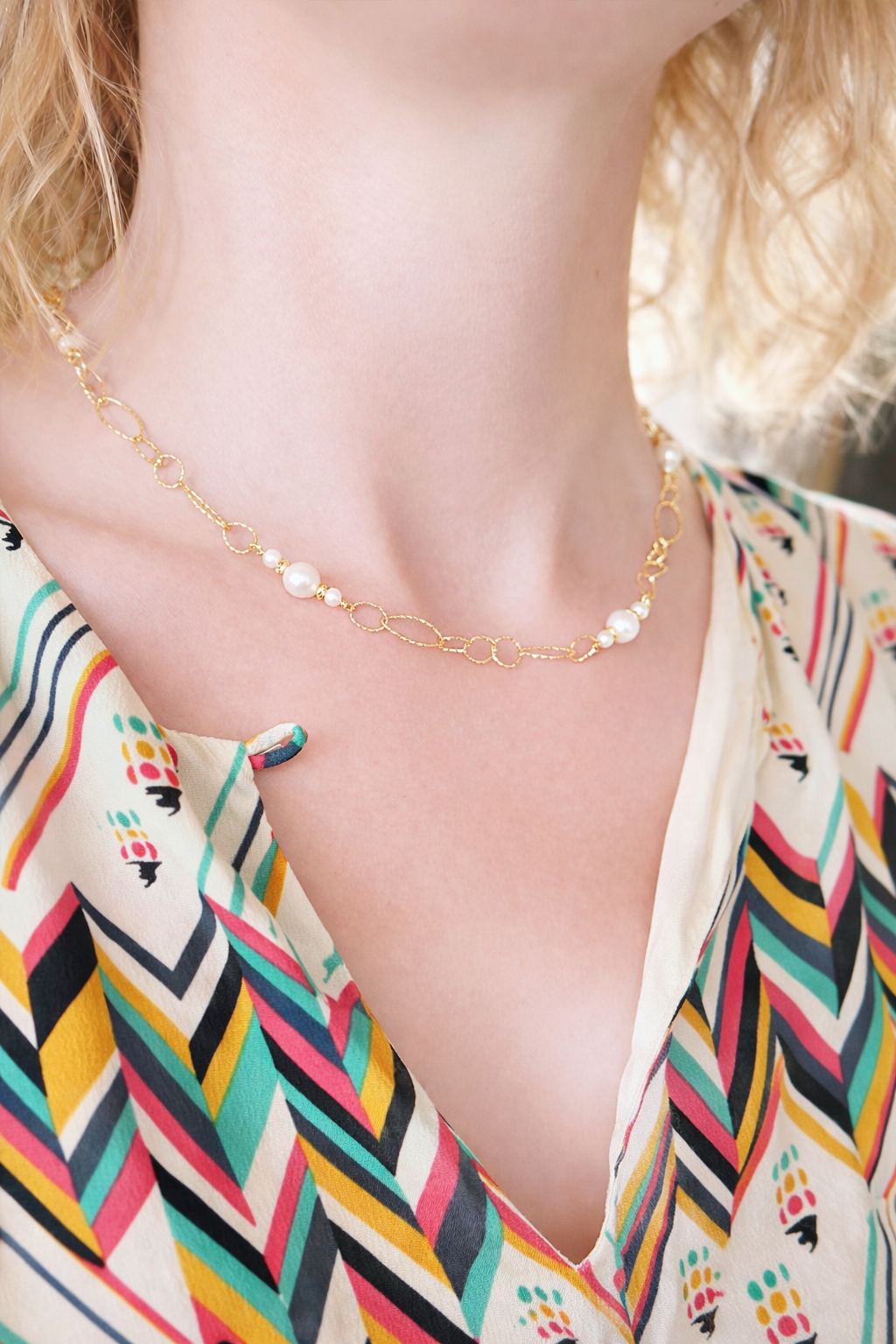 Cosmia Pearl Necklace - Gold
