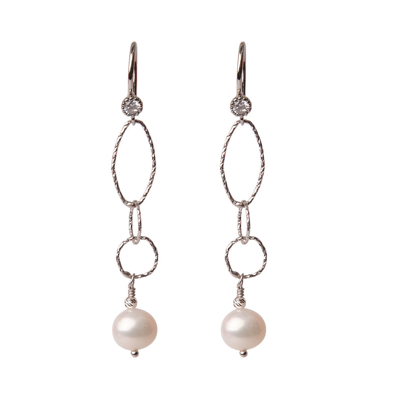 Cosmia Pearl Earrings - Silver