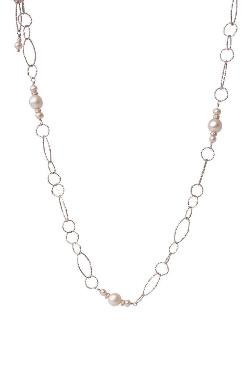Cosmia Pearl Necklace - Silver