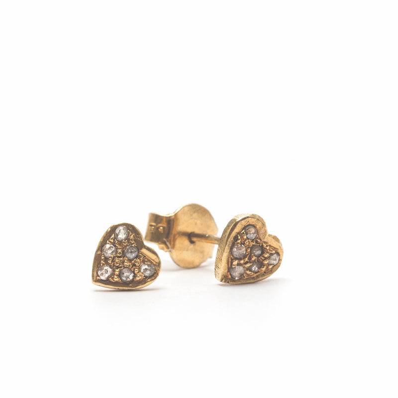 Heart Diamond Earring - Gold