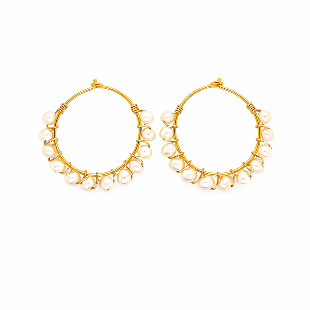 Julie Pearl Earrings - Gold
