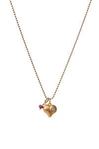 Hjerte af sølv med diamant - Sølv