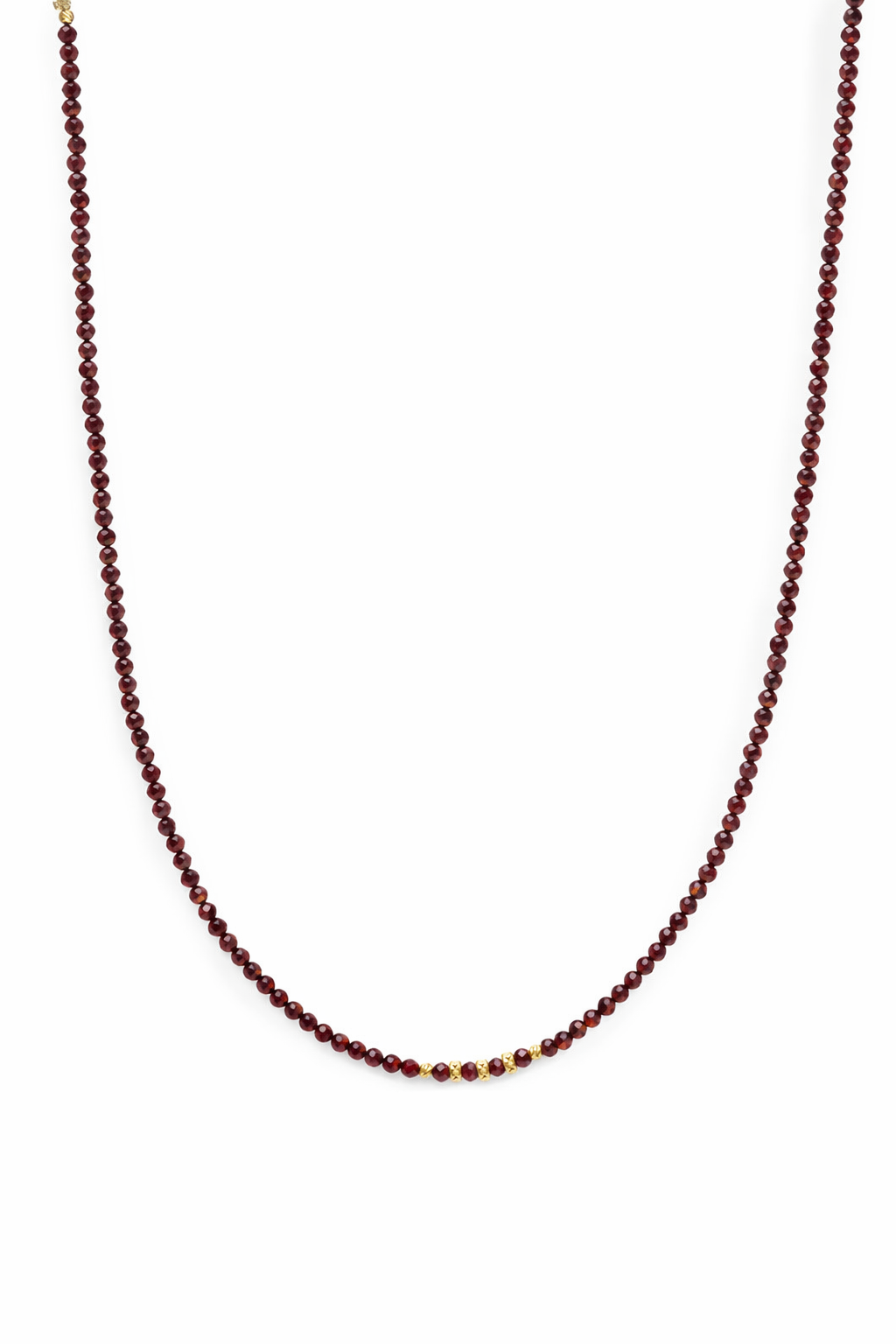 Nikki Necklace Red Garnet - Gold