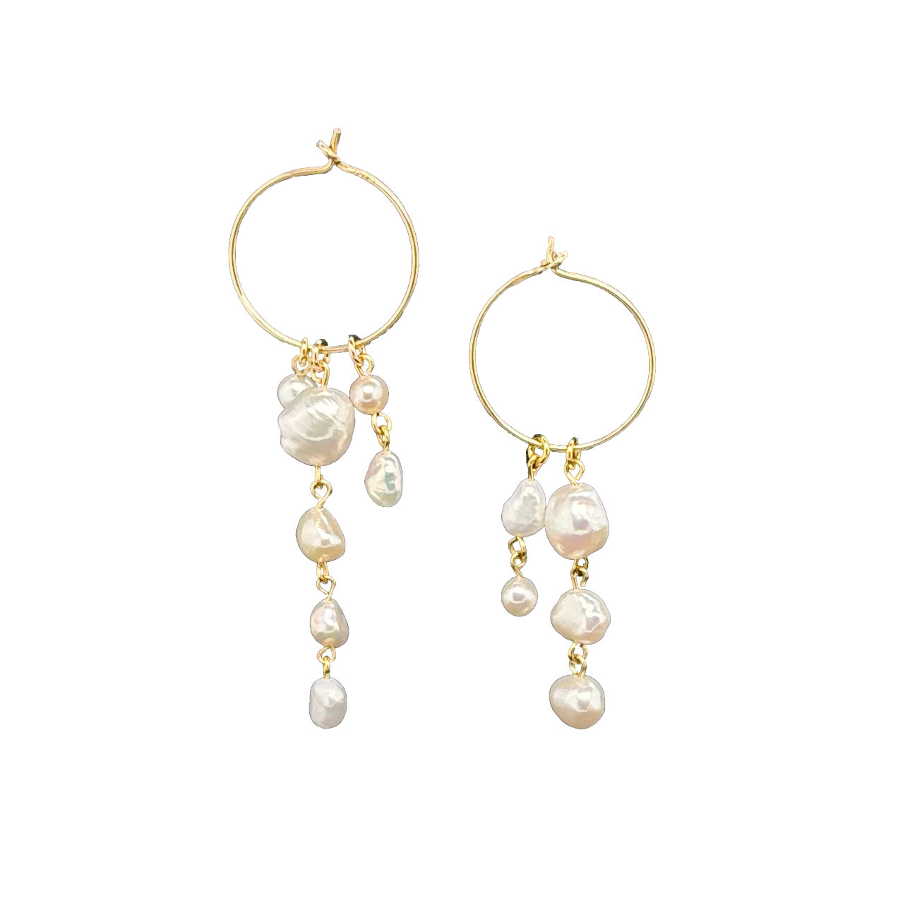 Denise Perleøreringe - Guld