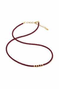 Nikki Necklace Red Garnet - Gold