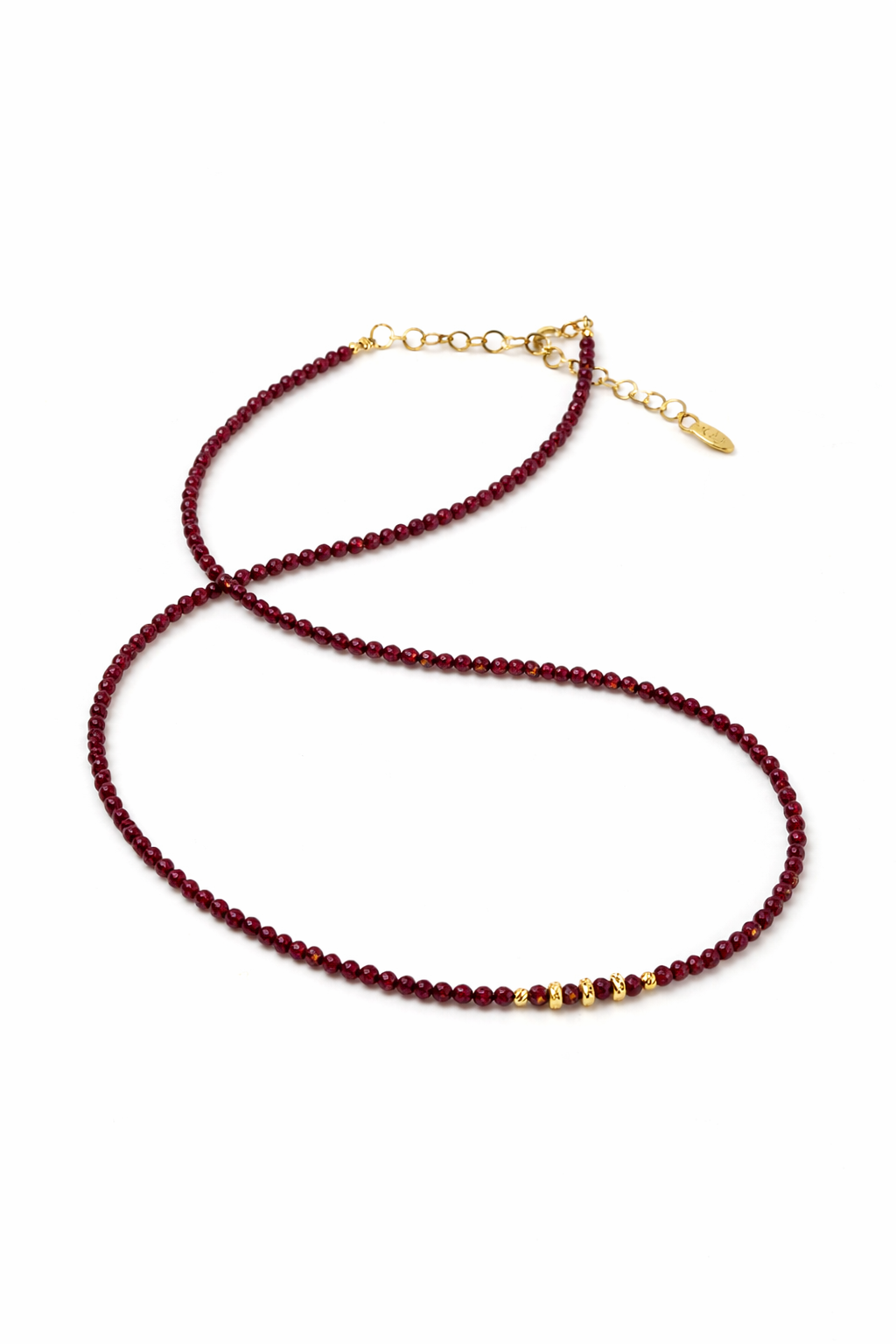 Nikki Necklace Red Garnet - Gold
