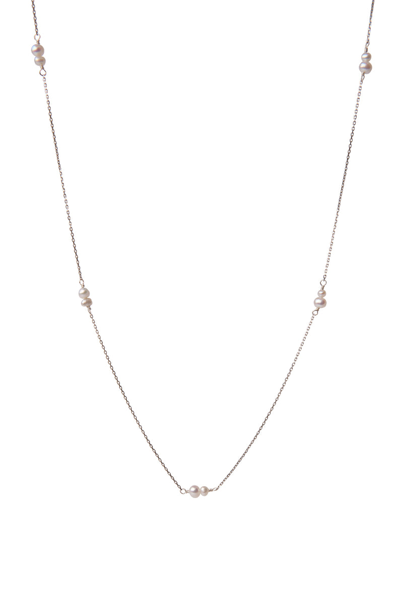 Eileen Pearl Necklace - Silver