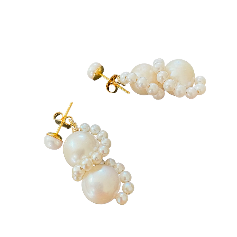 Elsie Pearl Earrings - Gold