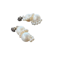 Elsie Diamond Heart Earrings - Silver