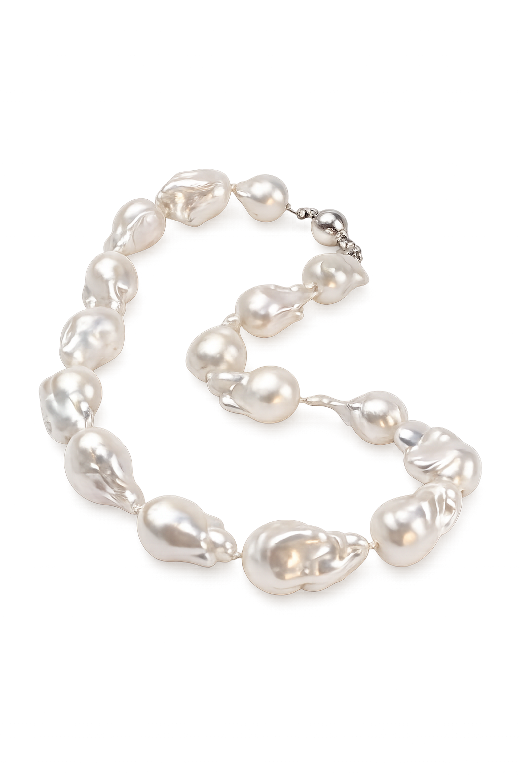 Elly Pearl Necklace - Silver