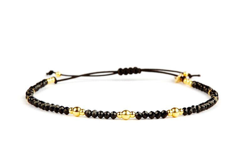 Emily Black Spinel - Gold