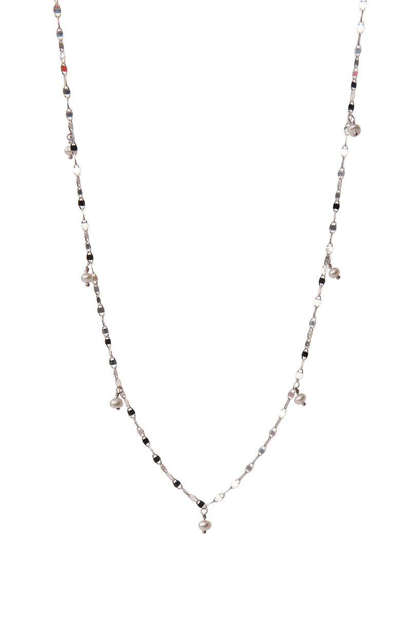 Estella Necklace Freshwater Pearl - Silver