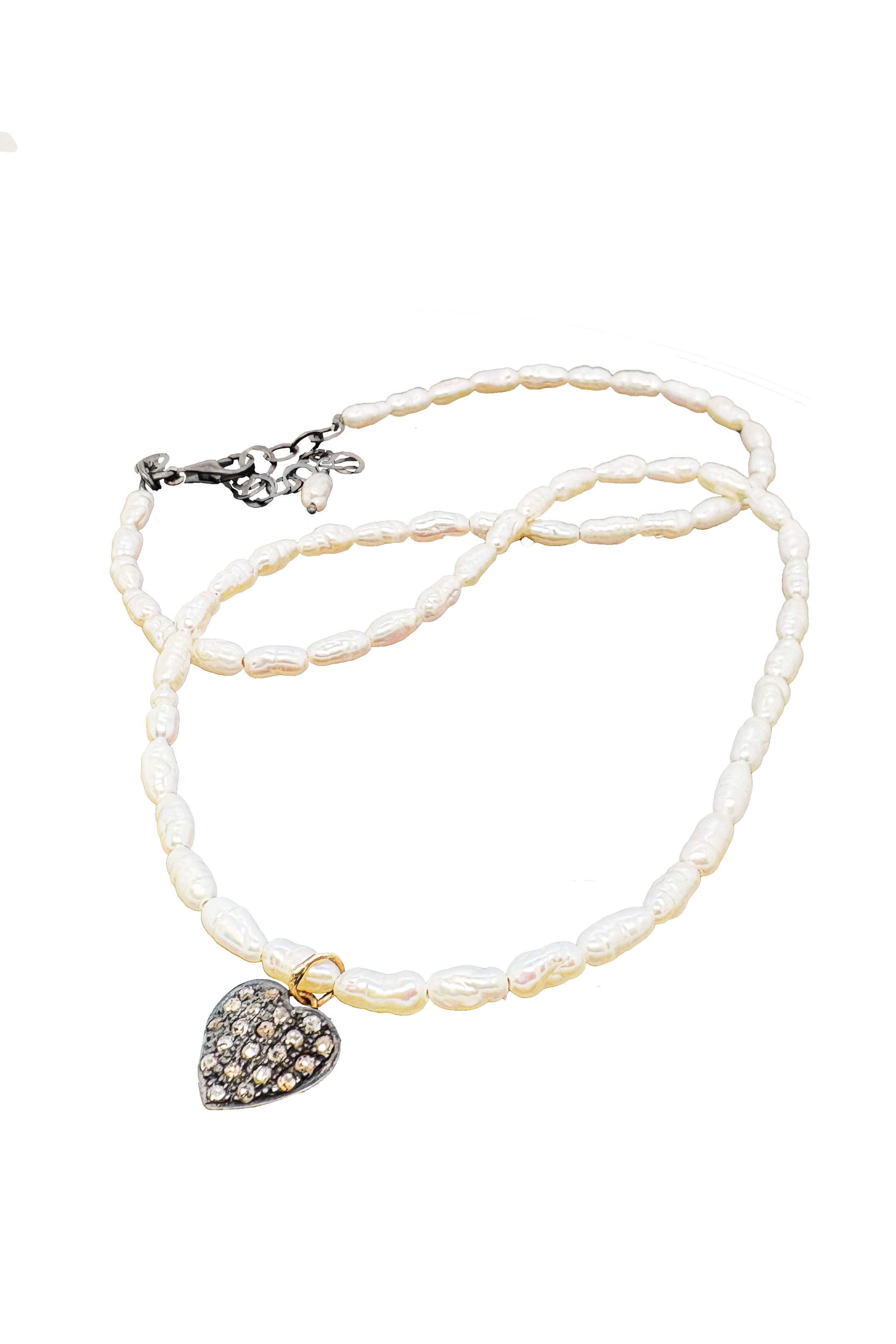 Hani Diamond/Pearl Necklace - Silver/Gold
