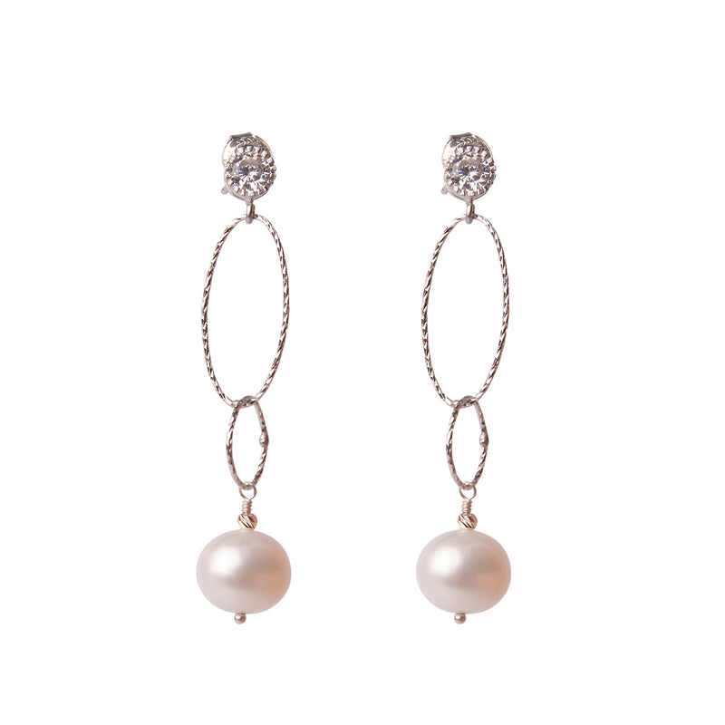 Kiri Pearl Earrings - Silver