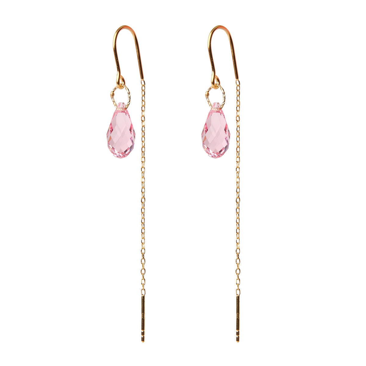 Matine Light Rose Crystal Earrings - Gold