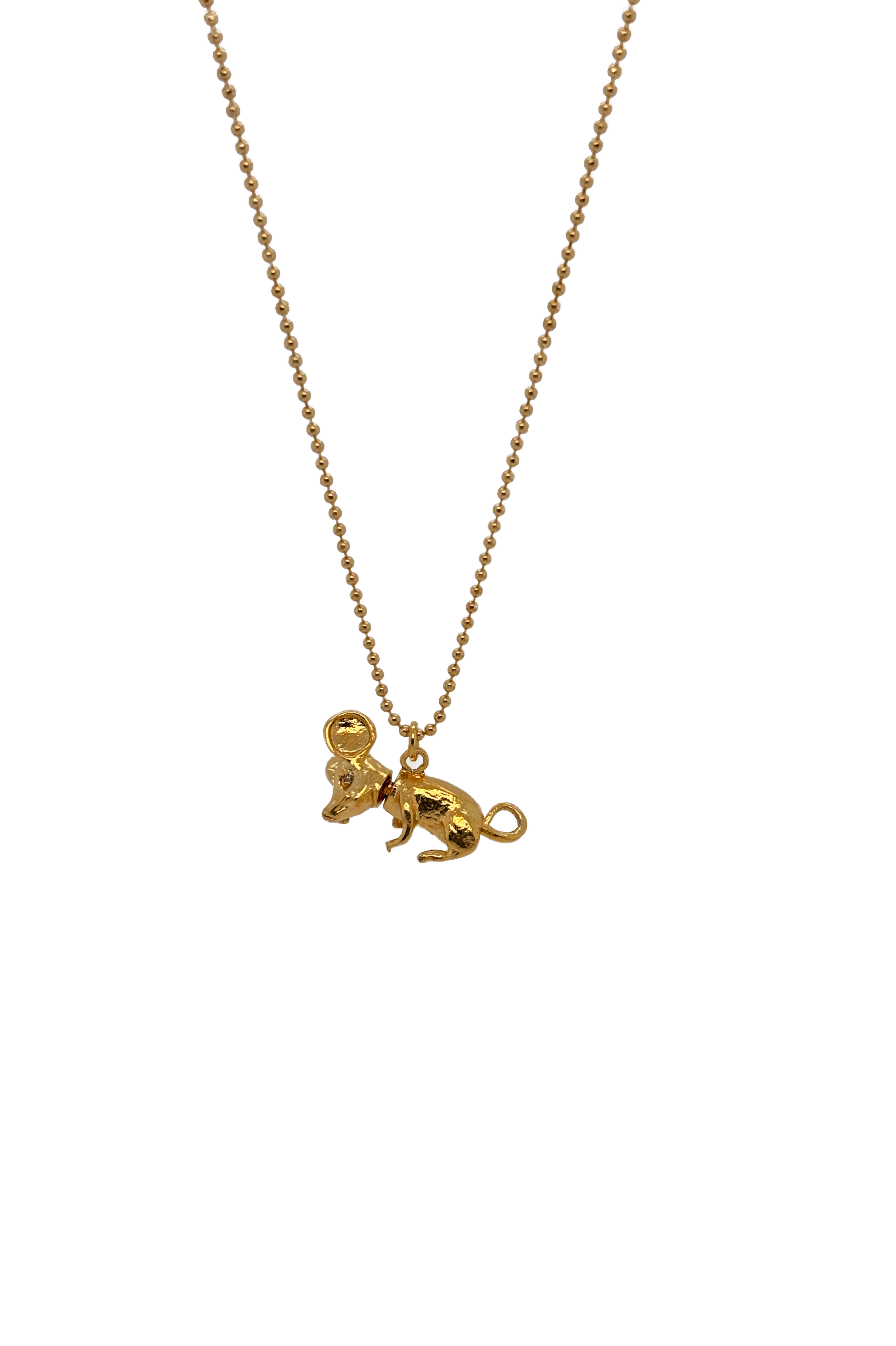 Mus Diamant Halskæde - Guld