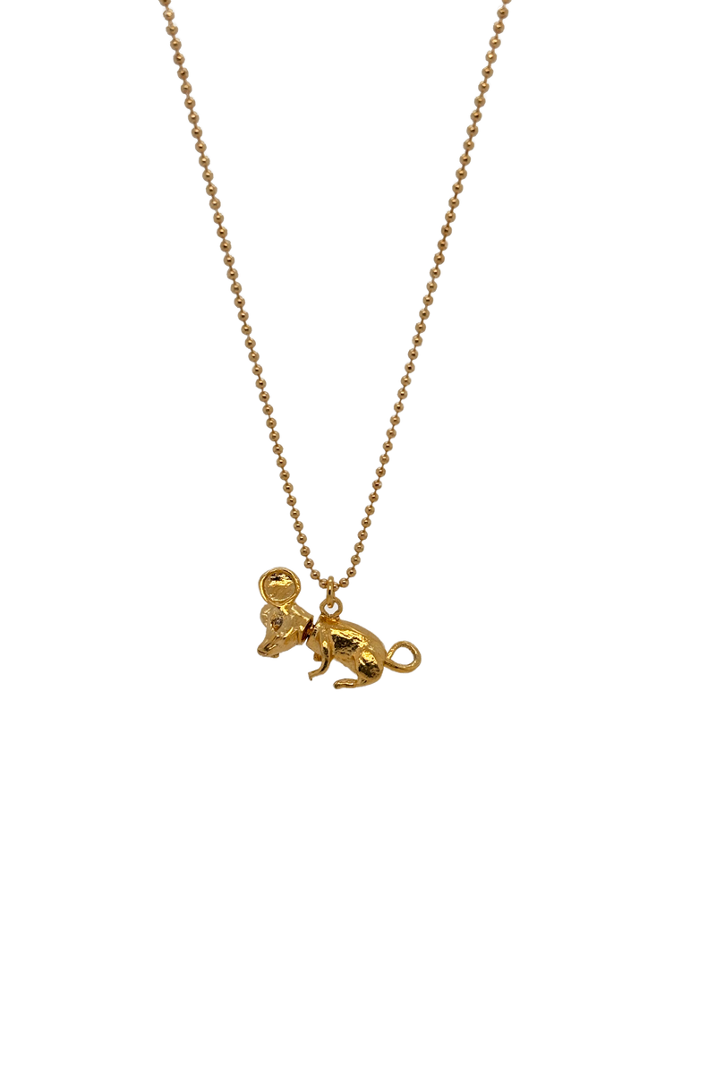 Mouse Diamond Necklace - Gold