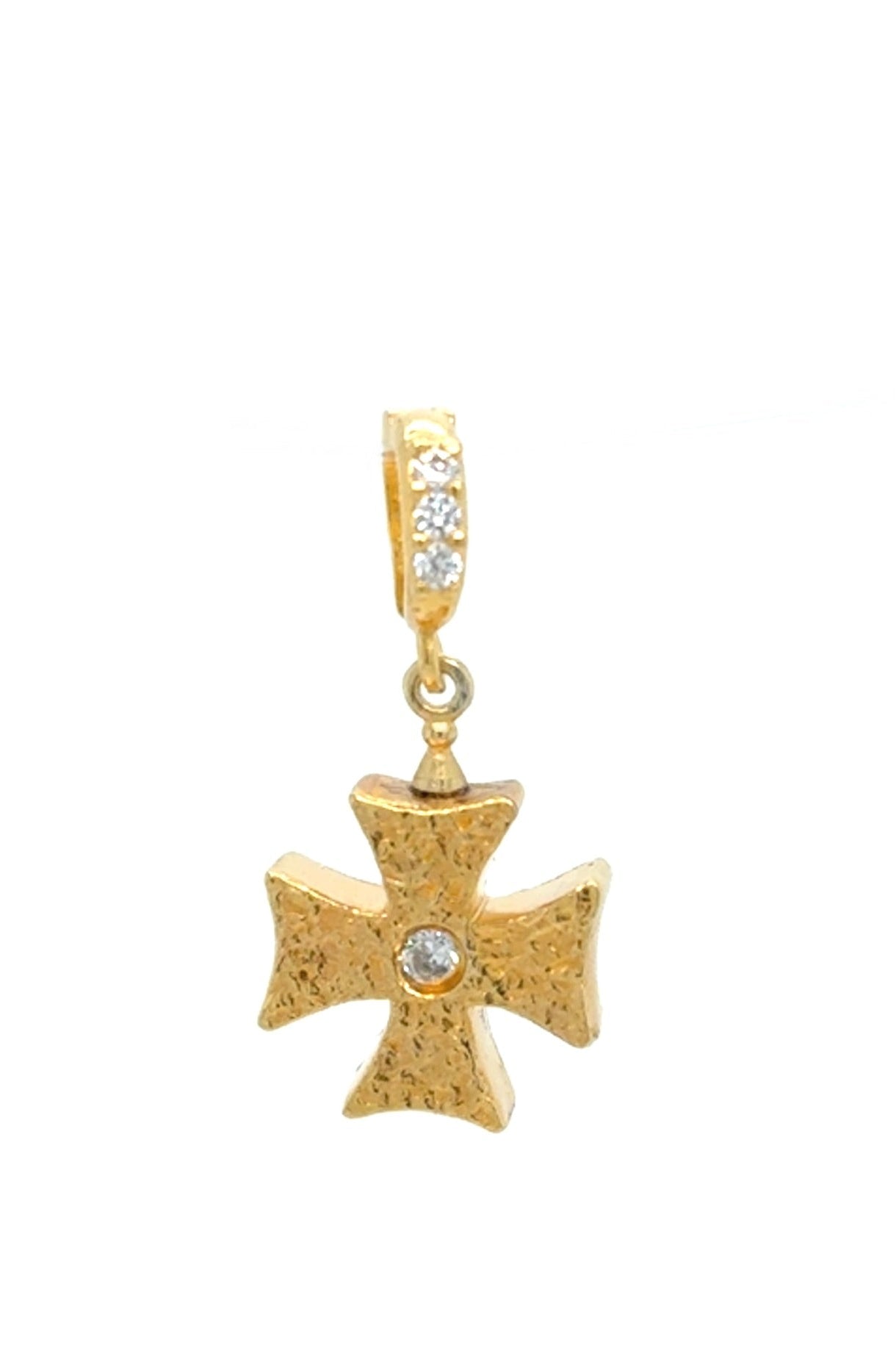Nelia Maltese Cross Charm - Gold