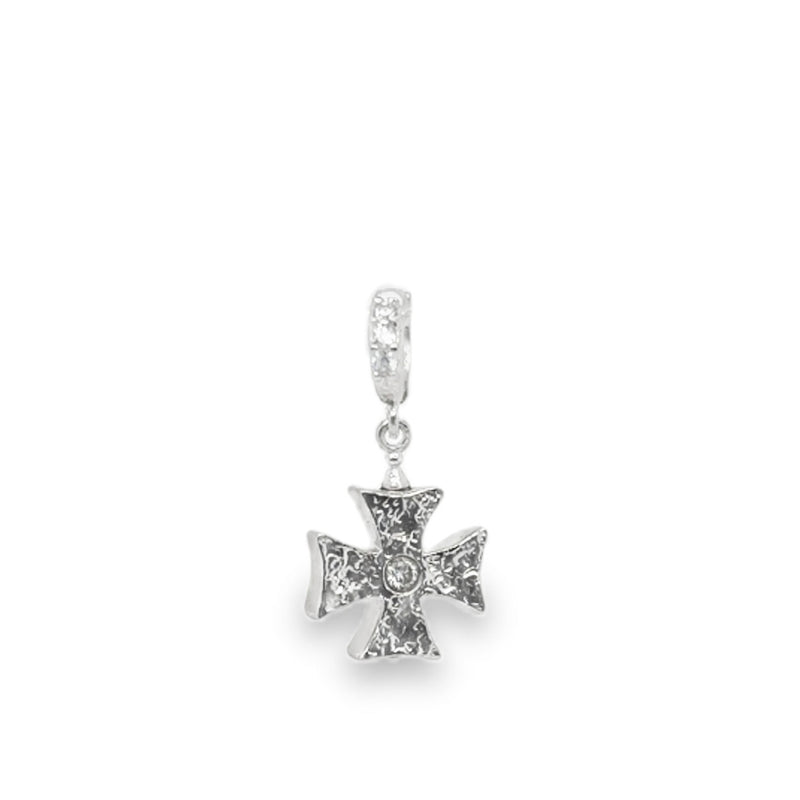 Nelia Maltese Cross Charm - Silver