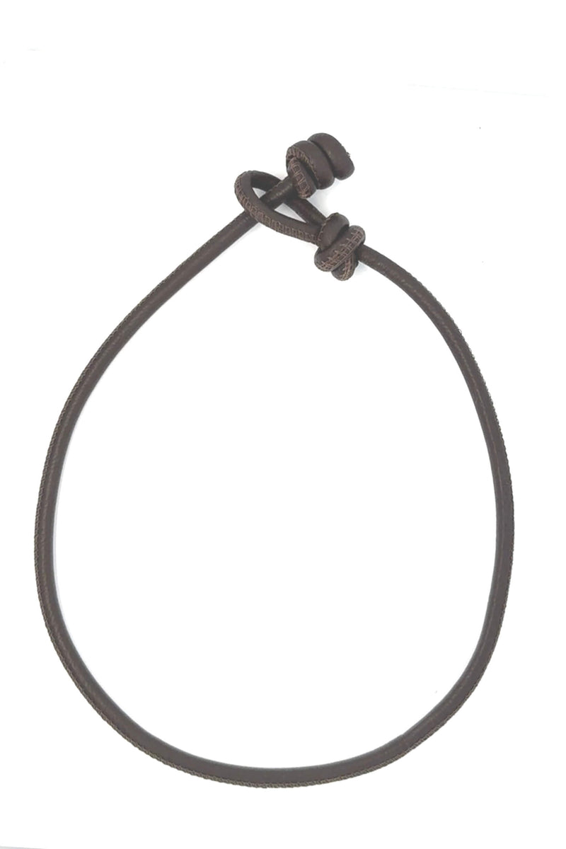 Nelia Leather Necklace/Choker - Brown