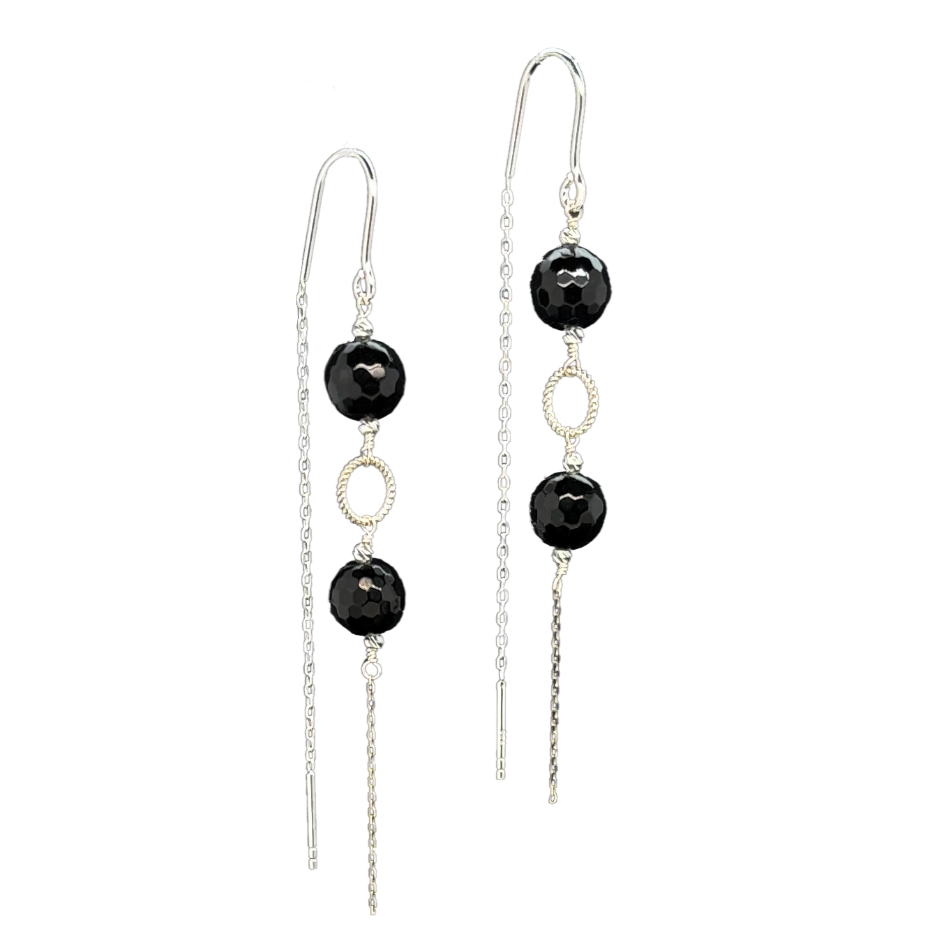 Ofelia Sorte Onyx Øreringe - Sølv