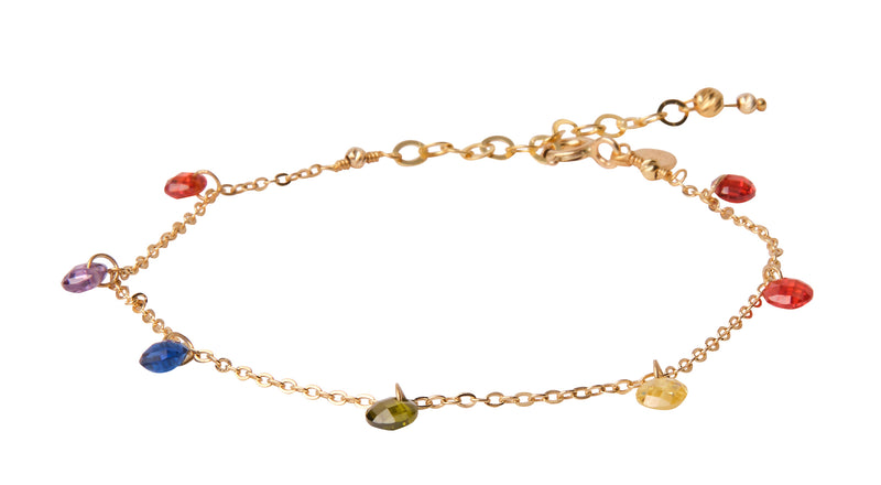 Susan multi color Zirconia Bracelet - Gold
