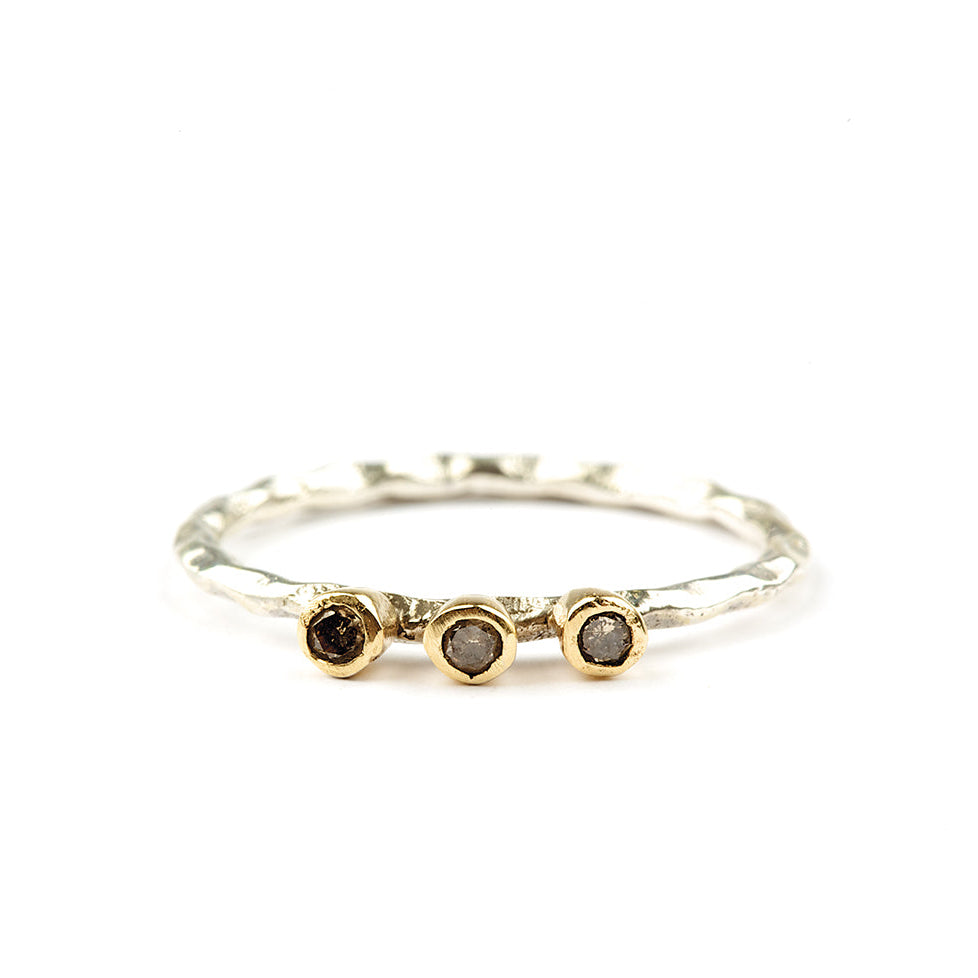 Twisted Three Diamond - guld/sølv