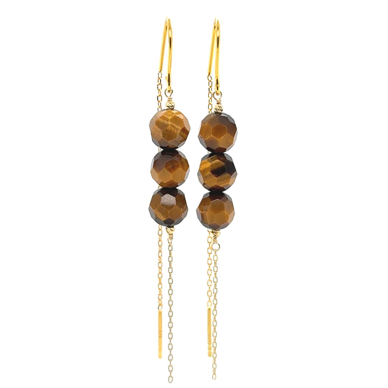 Pam Tiger Eye Earring - Gold