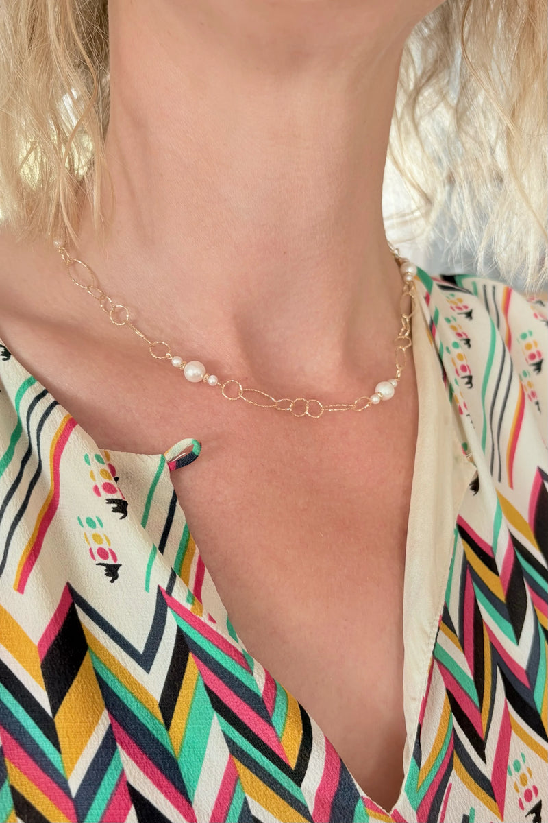 Cosmia Pearl Necklace - Gold